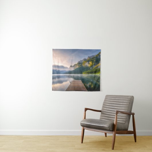 水 | Azure Alpine Lake，オーストリア タペストリー (インサイチュ(横))