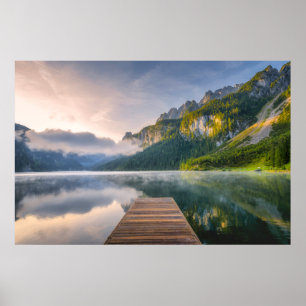 水   Azure Alpine Lake，オーストリア ポスター