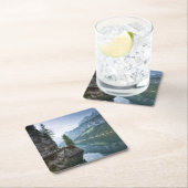 水 | Lake Gosau Salzkammergutオーストリア スクエアペーパーコースター (インサイチュ)