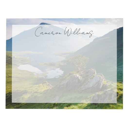 水 | Pen yer Ole Wen Lake Idwal Snowdonia Park ノートパッド (正面)