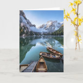 水 | Pragser Wildsee Dolomites Italy カード (黄色い花)