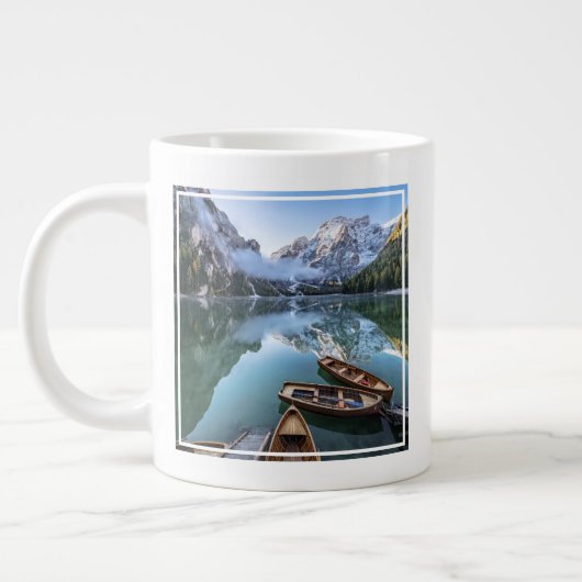 水 | Pragser Wildsee Dolomites Italy ジャンボコーヒーマグカップ (左)