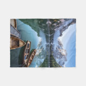 水 | Pragser Wildsee Dolomites Italy フリースブランケット (正面(横))