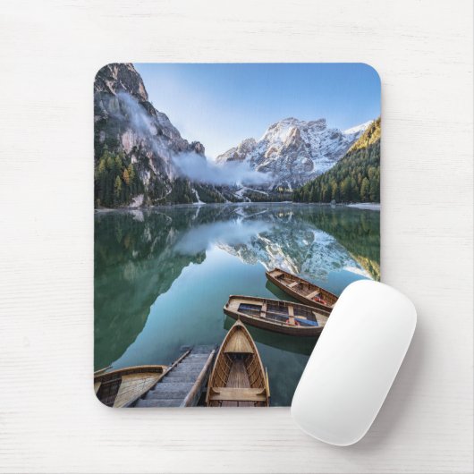 水 | Pragser Wildsee Dolomites Italy マウスパッド (マウス)