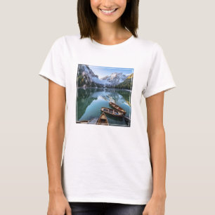 水 Pragser Wildsee Dolomites Italy Tシャツ