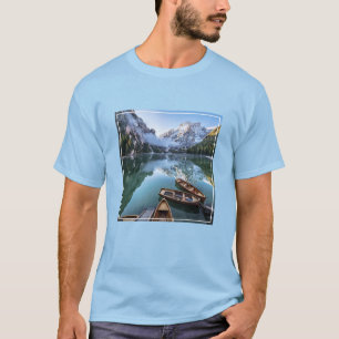 水 Pragser Wildsee Dolomites Italy Tシャツ