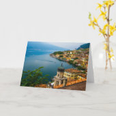 水 San Benedetto Church Lake Garda,イタリア カード (黄色い花)