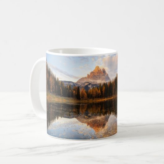 水 Tre Cime Di Lavaredo Italy コーヒーマグカップ (正面左)