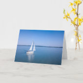 水 | Yacht at Lake Balaton Lake Hungary カード (黄色い花)