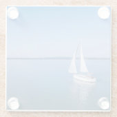 水 | Yacht at Lake Balaton Lake Hungary ガラスコースター (裏面)