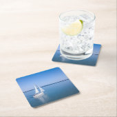 水 | Yacht at Lake Balaton Lake Hungary スクエアペーパーコースター (インサイチュ)