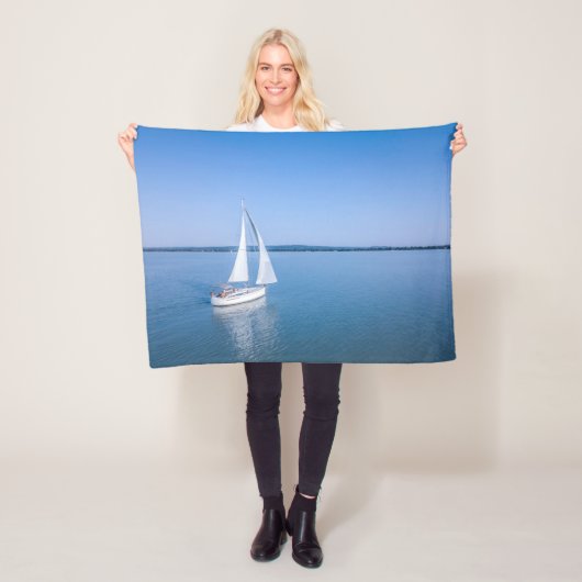 水 | Yacht at Lake Balaton Lake Hungary フリースブランケット (インサイチュ)