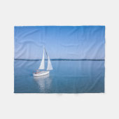 水 | Yacht at Lake Balaton Lake Hungary フリースブランケット (正面(横))