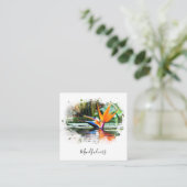 *~*水AP10パラダイスの花鳥QR池 スクエア名刺 (スタンド正面)