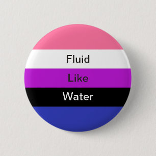 水Genderfluidのプライドボタンのような液体 缶バッジ