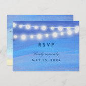 水RSVP上の文字列ライト インビテーションポストカード (正面/裏面)