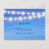水RSVP上の文字列ライト インビテーションポストカード (正面)