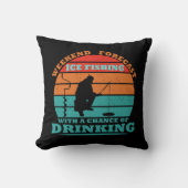氷おもしろい魚釣りと飲み友達についての引用文 クッション (正面)