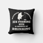 氷おもしろい魚釣りと飲み友達についての引用文 クッション (正面)