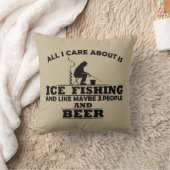 氷おもしろい魚釣りと飲み友達についての引用文 クッション (ブランケット)