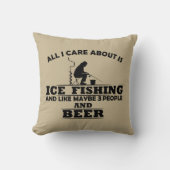 氷おもしろい魚釣りと飲み友達についての引用文 クッション (正面)