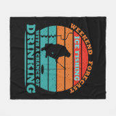 氷おもしろい魚釣りと飲み友達についての引用文 フリースブランケット (正面(横))