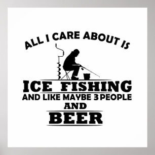 氷おもしろい魚釣りと飲み友達についての引用文 ポスター