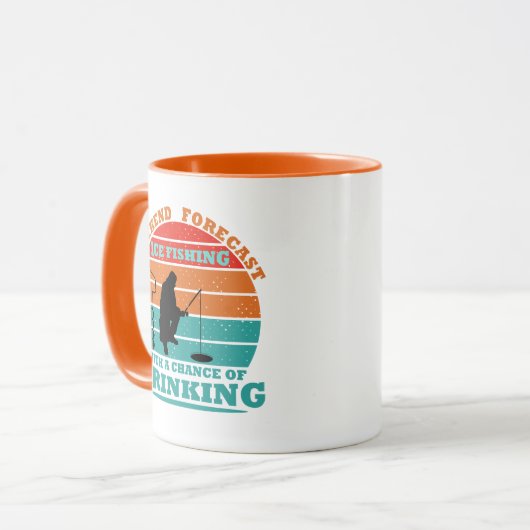 氷おもしろい魚釣りと飲み友達についての引用文 マグカップ (正面左)