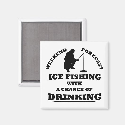 氷おもしろい魚釣りと飲み友達についての引用文 マグネット (正面/裏面)