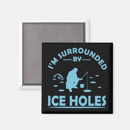 氷おもしろい魚釣り引用文 マグネット (正面/裏面)