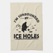 氷おもしろい魚釣り愛好家に関する引用文 キッチンタオル (縦)