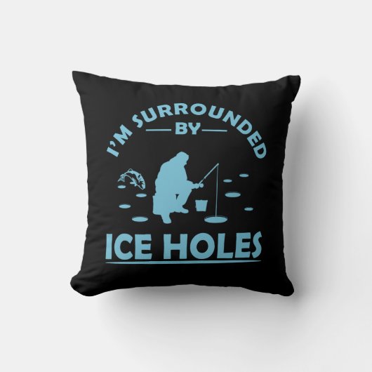 氷おもしろい魚釣り愛好家に関する引用文 クッション (正面)