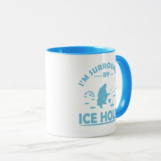 氷おもしろい魚釣り愛好家に関する引用文 マグカップ (正面右)