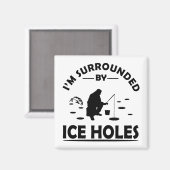 氷おもしろい魚釣り愛好家に関する引用文 マグネット (正面/裏面)