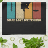 氷おもしろい魚釣り キッチンタオル (折り畳み)