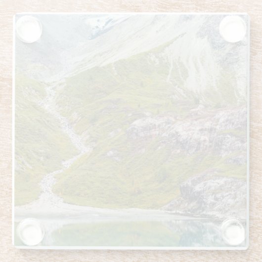 氷および緑 ガラスコースター (裏面)