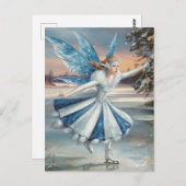 氷かわいらしの上の妖精 ポストカード (正面/裏面)