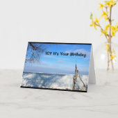 氷ったそれはあなたはポンプでくまれる私が確実のあなたの誕生日です! カード (黄色い花)