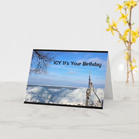 氷ったそれはあなたはポンプでくまれる私が確実のあなたの誕生日です! カード (黄色い花)