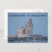 氷った灯台(訪問クリーブランド)郵便はがき ポストカード (正面/裏面)