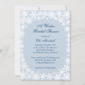 氷った青いブライダルシャワーの招待状の冬のレース 招待状 (正面)