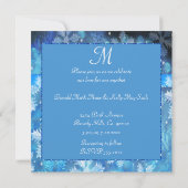 氷った青い冬の不思議の国の結婚式 招待状 (裏面)