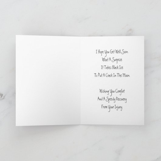 氷でスリップまたは滑ること壊れた尾骨はよく得ます カード (内部)