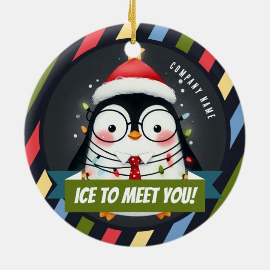 氷で満たせ！Temp – オフィスクリスマス セラミックオーナメント (裏面)
