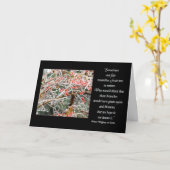 氷で覆われた枝と果実ゲーテの運命引用文 カード (黄色い花)