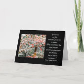 氷で覆われた枝と果実ゲーテの運命引用文 カード (正面)