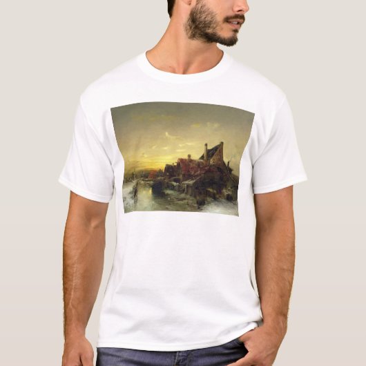 氷で遊んでいる子供 Tシャツ (正面)