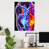 氷と火の踊り | AIアートポスター ポスター (ホームオフィス)