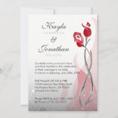 氷と炎のウェディング招待状 | 赤い銀のバラ 招待状 (正面)