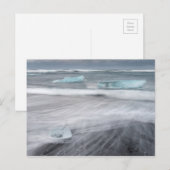 氷と荒波の風景、イスランド ポストカード (正面/裏面)